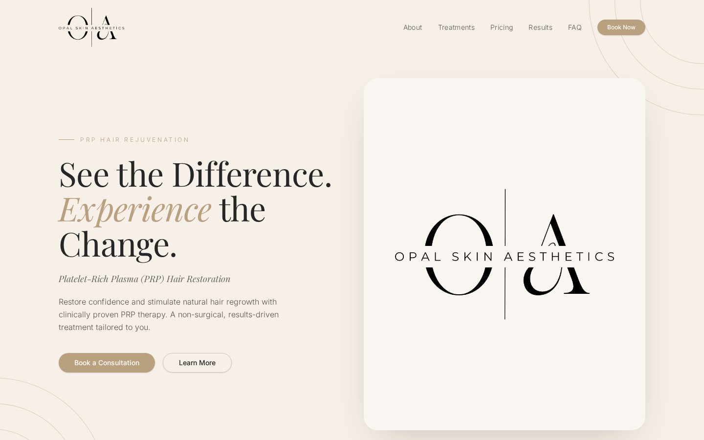 Opal Skin Aesthetics website screenshot